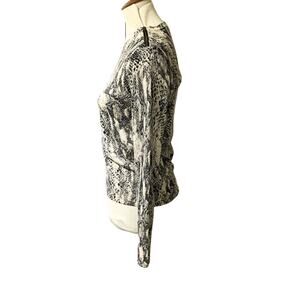 Equipment Animal Print Sweater w/ Zipper accent at neckline Sz. Small